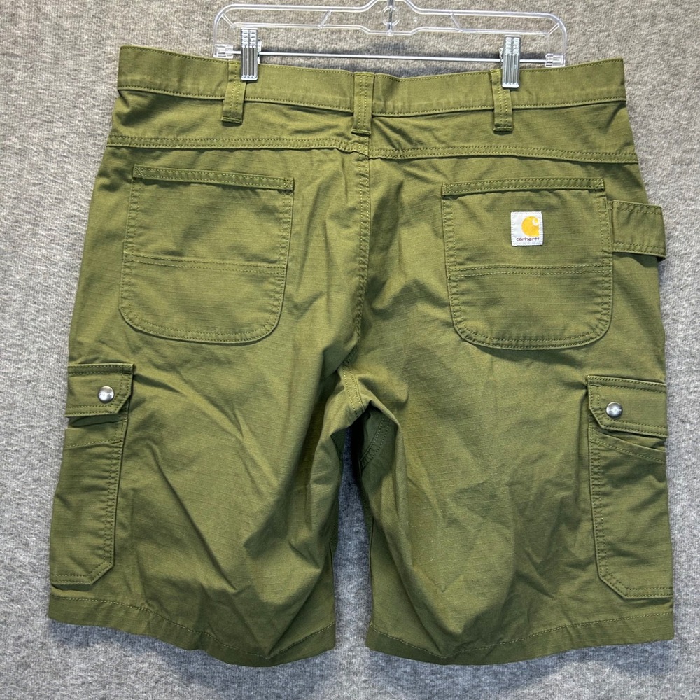Carhartt Mens Relaxed Fit Ripstop Cargo Shorts Olive Green 104727 Size 40 - Picture 2 of 6